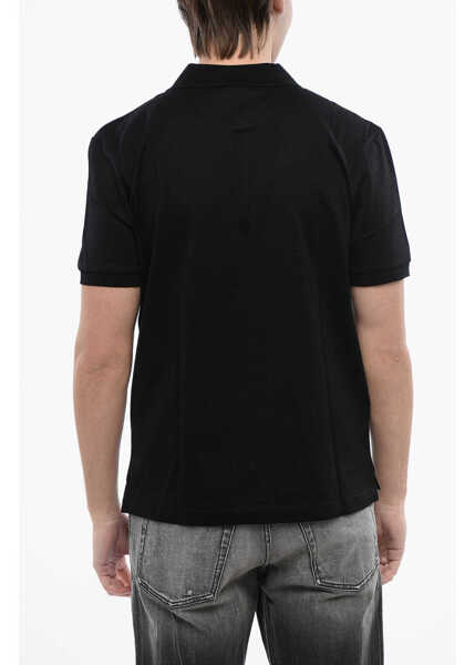 Tricouri Polo Diesel Red Tag Solid Color T-Smith-Doval-Pj Polo Shirt With Oval-D Black Barbati (BM 16814949) 2