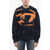 Diesel Red Tag Velvet K-Tria Crew-Neck Sweater With Frontal Monogra Midnight Blue
