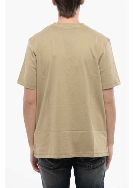 Tricouri Diesel Red Tag Cotton T-Just-Slits-N6 Crew-Neck T-Shirt With Print Beige Barbati (BM 16815003) 2