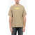 Diesel Red Tag Cotton T-Just-Slits-N6 Crew-Neck T-Shirt With Print Beige