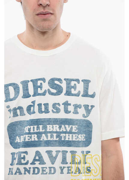 Tricouri Diesel Red Tag Printed Soft Jersey T-Just-N9 Crew-Neck T-Shirt White Barbati (BM 16815006) 3
