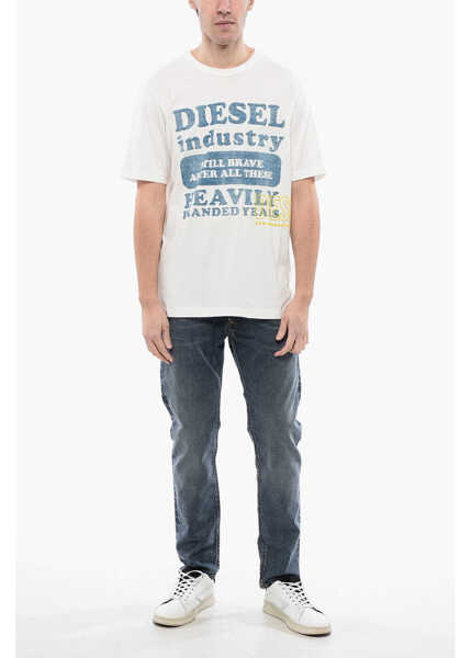 Tricouri Diesel Red Tag Printed Soft Jersey T-Just-N9 Crew-Neck T-Shirt White Barbati (BM 16815006) 4