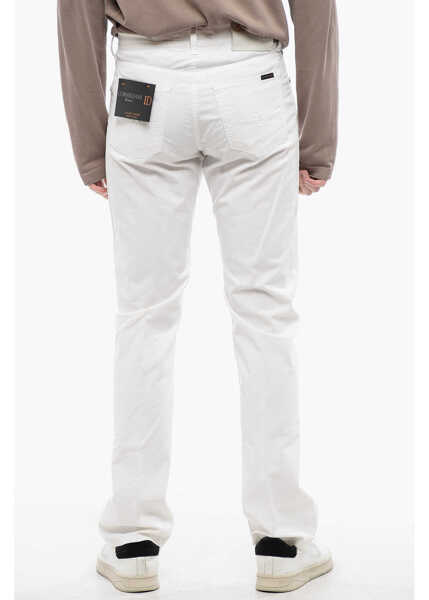 Pantaloni casual CORNELIANI Id Luxury Denim Solid Color 5 Pockets Pants White Barbati (BM 16815114) 2