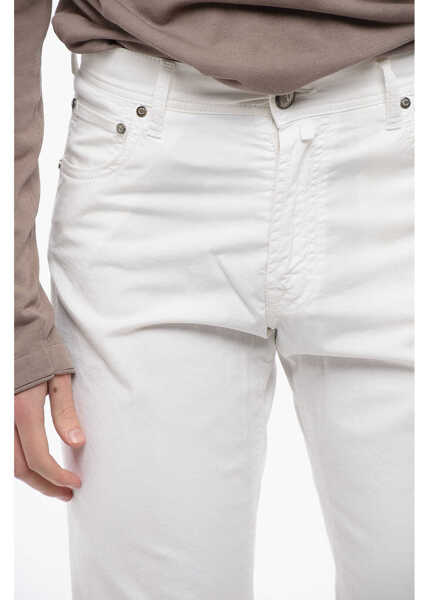 Pantaloni casual CORNELIANI Id Luxury Denim Solid Color 5 Pockets Pants White Barbati (BM 16815114) 3