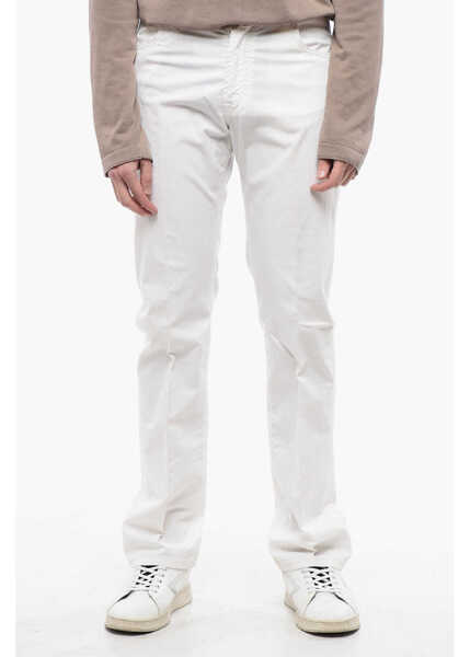 Pantaloni casual CORNELIANI Id Luxury Denim Solid Color 5 Pockets Pants White Barbati (BM 16815114) 1