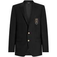 Geci Black Jacket With Logo Application On Chest In Fabric Man Barbati