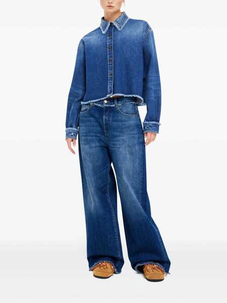 Pantaloni casual ALANUI Alanui Fringed Jeans DARK WASH BLUE DEMIN Femei (BM 16820003) 5