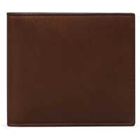 Portofele Compact Dark Brown Calfskin Wallet With Slots Barbati