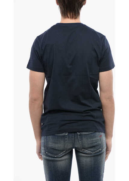 Tricouri Diesel Solid Color T-Diego Crew-Neck T-Shirt With Tone On Tone Logo Midnight Blue Barbati (BM 16822227) 2