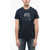 Diesel Solid Color T-Diego Crew-Neck T-Shirt With Tone On Tone Logo Midnight Blue