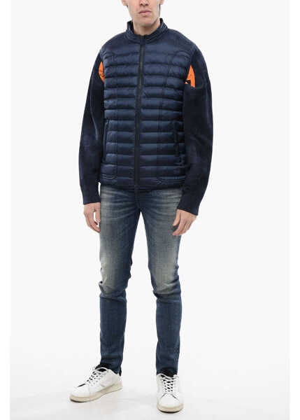 Jachete Diesel Sleveless Quilted W-Hawkyl-Sl Lightweight Jacket Blue Barbati (BM 16822230) 4