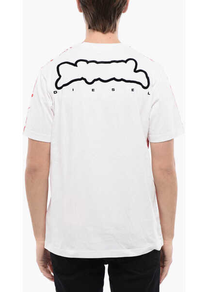 Tricouri Diesel Red Tag Wrinkled Effect T-Just-N3 Crew-Neck T-Shirt White Barbati (BM 16822239) 2