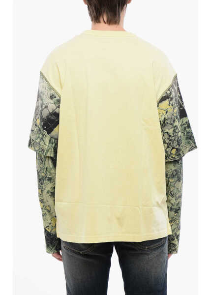 Tricouri Diesel Red Tag Cotton T-Wesher-N5 Crew-Neck T-Shirt With Animal Mot Yellow Barbati (BM 16822269) 2