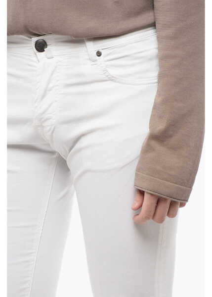 Pantaloni casual CORNELIANI Id Cotton Stretch Lazisefix 5 Pockets Pants With Belt Loops White Barbati (BM 16822734) 3