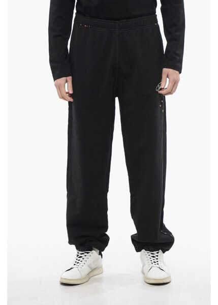 Pantaloni casual Diesel Red Tag Embroidered P-Marky-Pock Casual Pants With Drawstrin Black Barbati (BM 16822773) 1