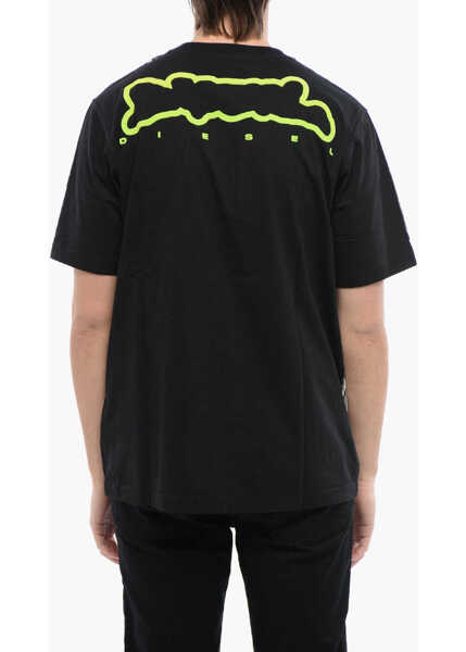 Tricouri Diesel Red Tag Wrinkled Effect T-Just-N3 Crew-Neck T-Shirt Black Barbati (BM 16822776) 2