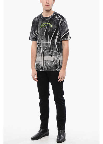 Tricouri Diesel Red Tag Wrinkled Effect T-Just-N3 Crew-Neck T-Shirt Black Barbati (BM 16822776) 4