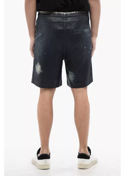 Pantaloni scurti Diesel Acid-Wash Effect Coated Track Denim D-Boxy-S Shorts Blue Barbati (BM 16822785) 2