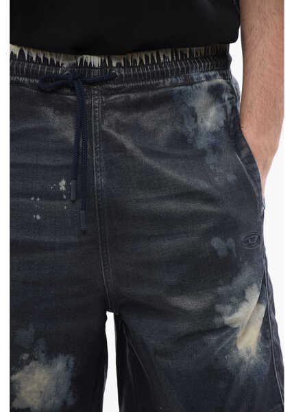 Pantaloni scurti Diesel Acid-Wash Effect Coated Track Denim D-Boxy-S Shorts Blue Barbati (BM 16822785) 3