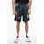 Diesel Acid-Wash Effect Coated Track Denim D-Boxy-S Shorts Blue