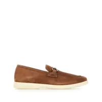 Mocasini 'Cosimo' Brown Loafers With Metallic Hooks On The Front In Suede Man Barbati
