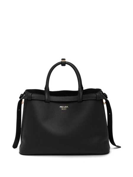 Genti de mana Prada Prada Buckle Medium Leather With Double Belt Bags Black Femei (BM 16825964) 1