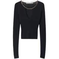 Pulovere Alexander Wang 'Gold Nameplate Chain' Sweater Femei