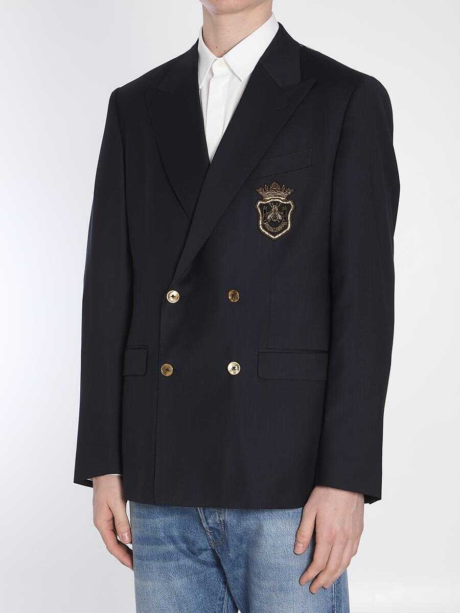 Sacouri Dolce & Gabbana Double-Breasted Jacket With Patch BLUE Barbati (BM 16826669) 2