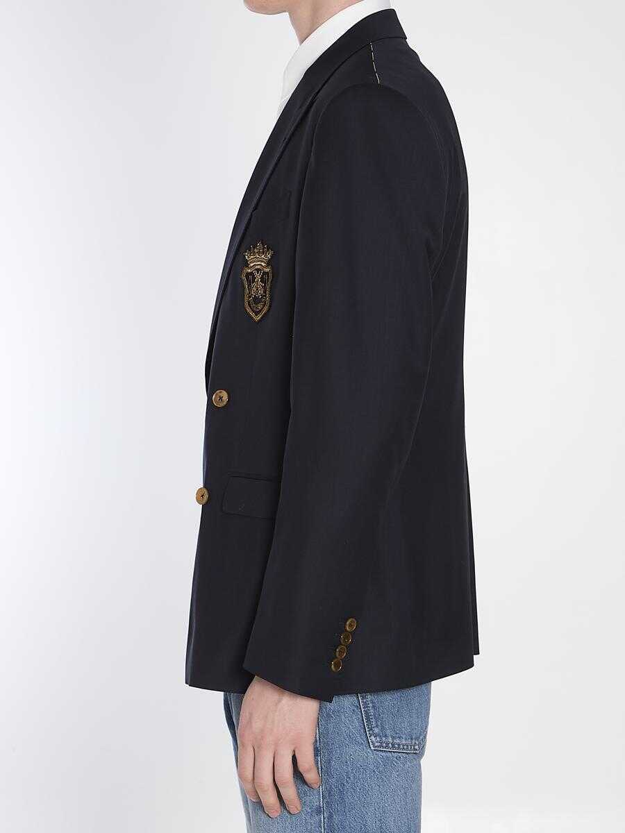 Sacouri Dolce & Gabbana Double-Breasted Jacket With Patch BLUE Barbati (BM 16826669) 3