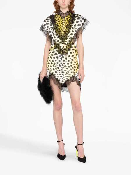 Rochii THE ATTICO The Attico Jace Lace-Trim Minidress YELLOW Femei (BM 16826798) 2