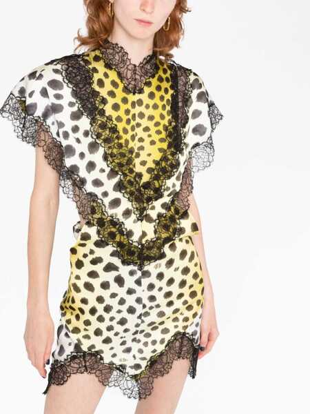 Rochii THE ATTICO The Attico Jace Lace-Trim Minidress YELLOW Femei (BM 16826798) 5