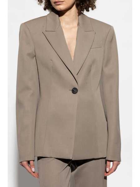 Geci THE ATTICO The Attico Single-Breasted Wool Blazer GRAY Femei (BM 16827551) 3