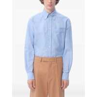Camasi Valentino Garavani pentru Barbati - Camasi Valentino Garavani Valentino Garavani Vlogo Embroidered Cotton Shirt BLUE Barbati (BM 16828199) - B-mall.ro