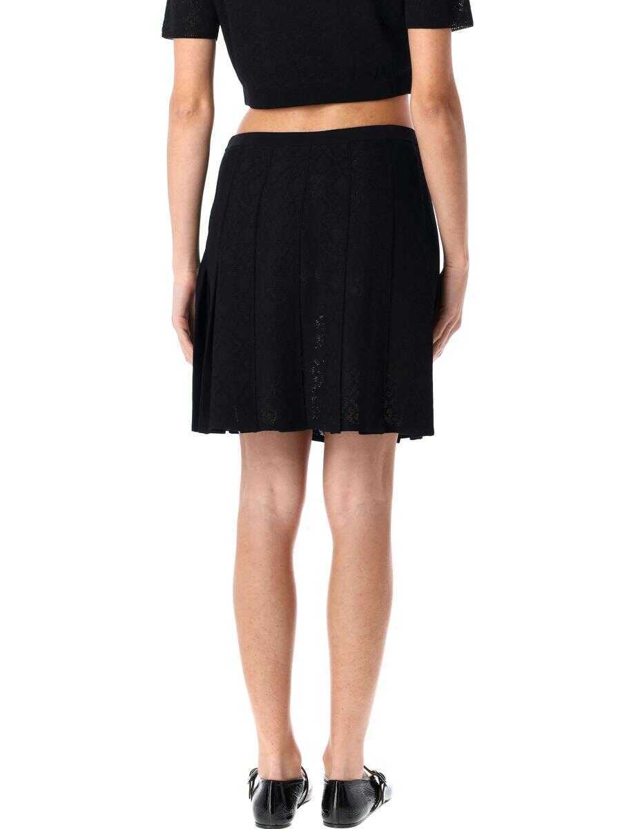 Fuste Givenchy Givenchy Pleated Skirt In Monogram 72 Jacquard Black Femei (BM 16828295) 2