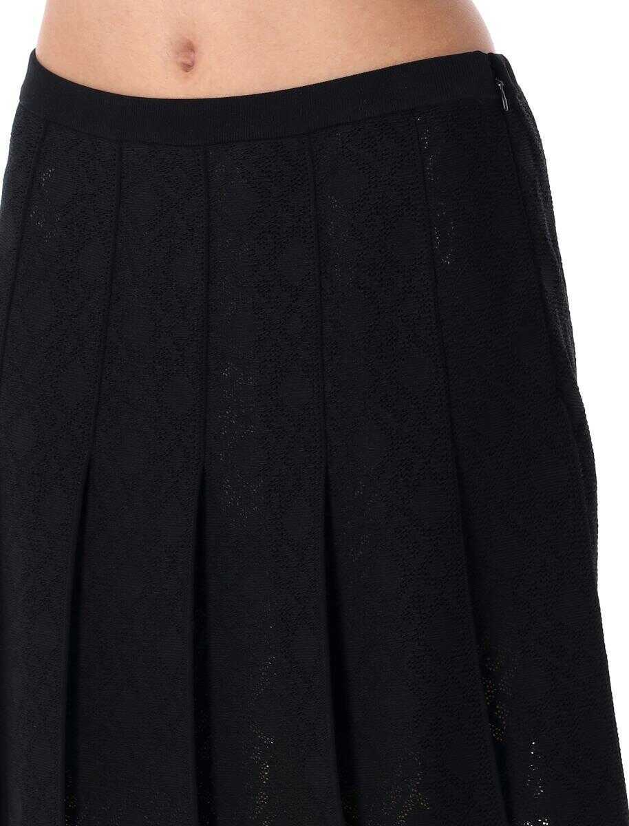 Fuste Givenchy Givenchy Pleated Skirt In Monogram 72 Jacquard Black Femei (BM 16828295) 3