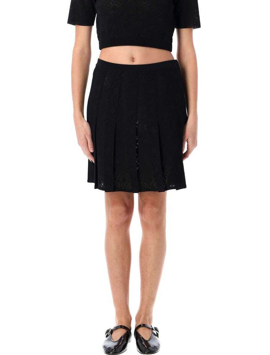 Fuste Givenchy Givenchy Pleated Skirt In Monogram 72 Jacquard Black Femei (BM 16828295) 1