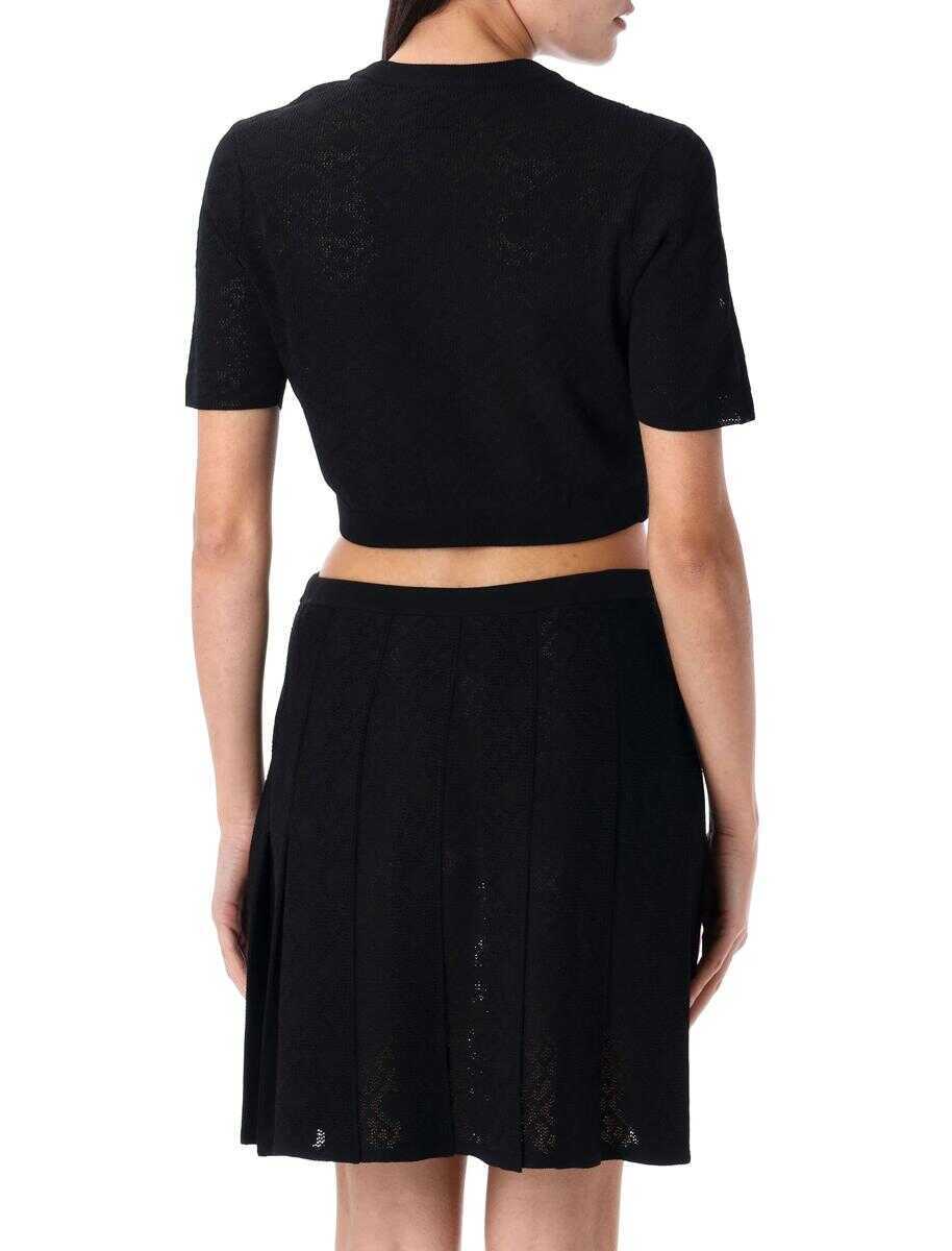 Pulovere Givenchy Givenchy Cropped Sweater In Monogram 72 Jacquard Black Femei (BM 16828298) 2