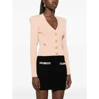 Cardigane Balmain Dama - Cardigane Balmain Balmain Gold Buttons Knit Cardigan Beige Femei (BM 16828325) - B-mall.ro