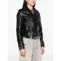 Geci Golden Goose Dama - Geci biker Golden Goose Golden Goose Nevada Leather Biker Jacket Black Femei (BM 16828385) - B-mall.ro