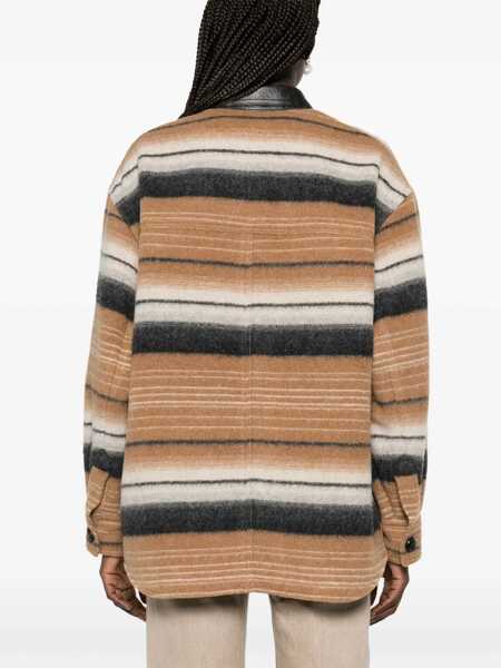 Paltoane Isabel Marant Isabel Marant toile Dayvi Overshirt Coat CAMEL MULTI Femei (BM 16828631) 4