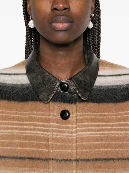 Paltoane Isabel Marant Isabel Marant toile Dayvi Overshirt Coat CAMEL MULTI Femei (BM 16828631) 5