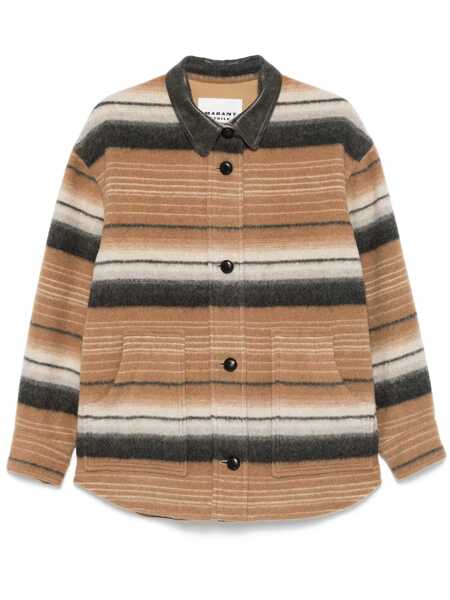 Paltoane Isabel Marant Isabel Marant toile Dayvi Overshirt Coat CAMEL MULTI Femei (BM 16828631) 1