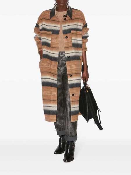 Paltoane Isabel Marant Isabel Marant toile Djila Overshirt Long Coat CAMEL MULTI Femei (BM 16828634) 2