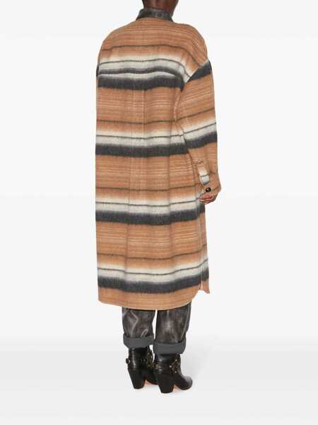 Paltoane Isabel Marant Isabel Marant toile Djila Overshirt Long Coat CAMEL MULTI Femei (BM 16828634) 3