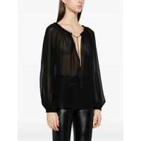 Bluze Tom Ford Dama - Bluze Tom Ford Tom Ford Silk Blouse With Drawstring Black Femei (BM 16828781) - B-mall.ro