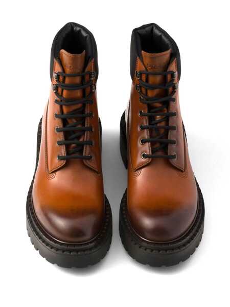 Bocanci Prada Prada Leather Boots Brown Barbati (BM 16829072) 4
