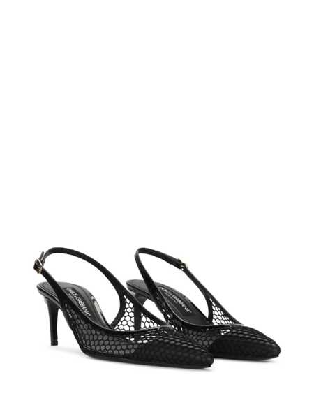 Pantofi cu toc Dolce & Gabbana Mesh And Patent Leather Slingback Black Femei (BM 16829228) 2