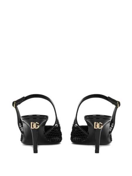 Pantofi cu toc Dolce & Gabbana Mesh And Patent Leather Slingback Black Femei (BM 16829228) 3