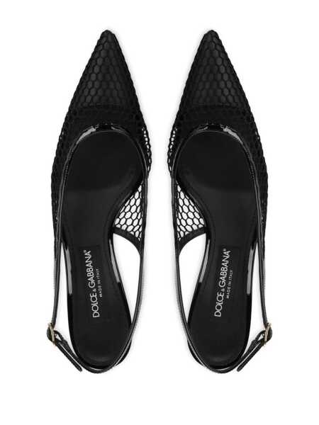 Pantofi cu toc Dolce & Gabbana Mesh And Patent Leather Slingback Black Femei (BM 16829228) 4