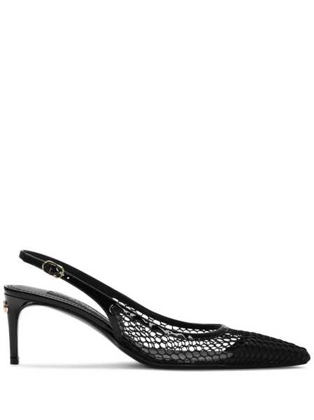 Pantofi cu toc Dolce & Gabbana Mesh And Patent Leather Slingback Black Femei (BM 16829228) 1